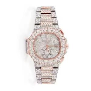 Montre de luxe entièrement sertie de moissanite, design Hip Hop - Product Image 1