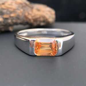 Citrine <b>Ring</b> 925 Sterling <b>Silver</b> Citrine Engagement <b>Ring</b> November Birthstone Unisex Jewelry - Product Image 2