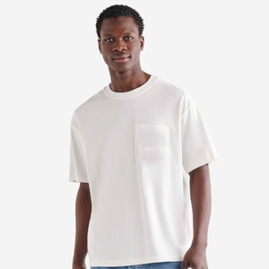 Men's <b>White</b> Cotton T-Shirt Regular Fit O-Neck Short Sleeve Casual Solid Color Jersey Knitted <b>Plain</b> Dyed - Product Image 3