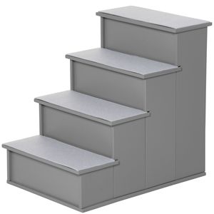Scaletta per Cani di Piccola Taglia con Copertura Imbottita Grigia per Raggiungere Divani e Letti Alti - Cucce e Mobili per Animali Domestici - Product Image 1