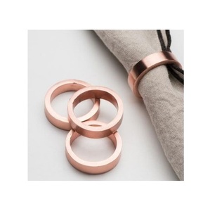 Ronds de serviette en métal contemporains aux profils distinctifs pour tables de dîner, réceptions, fêtes, repas en famille et événements - Product Image 4
