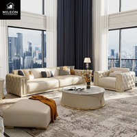 Luxus-Möbel Italienisches Designer Echtleder-Sofa Modernes Italienisches Luxus-Wohnzimmer-Sofa-Set Maßgefertigtes Sofa