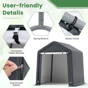 Abri de rangement portable pour moto 8 x 6,5 m, en PE 180G, durable et résistant aux intempéries - Product Image 5