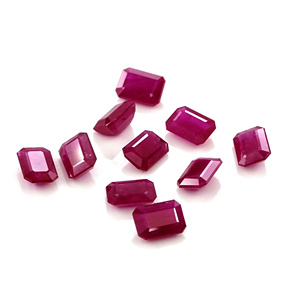 Rubis naturels non traités du Mozambique, octogones calibrés 5x7mm, pierres précieuses de rubis naturelles facettées pour la création de bijoux, prêtes à l'emploi - Product Image 3