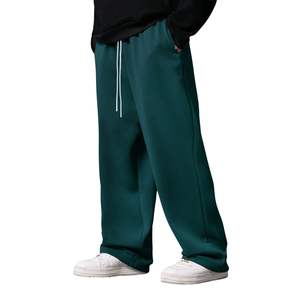 Pantalones de chándal personalizados de algodón de punto con forro polar, cintura elástica, de peso medio, holgados, de pierna ancha, estilo baggy, para hombre, de ajuste relajado, para invierno - Product Image 3