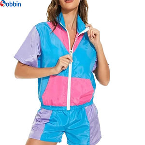 Conjunto Corto Cortavientos de Tallas Grandes para Primavera/Verano, Ligero, de Nailon Estampado, Personalizado, Ropa Urbana para Mujer, Transpirable para Gimnasio - Product Image 3