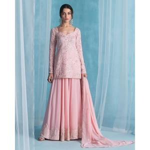 Conjunto de traje Dupatta y parte superior de mujer de diseñador para ropa de fiesta - Product Image 4