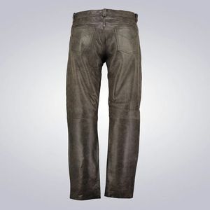 Mens Black Distressed <b>Leather</b> Motorcycle <b>Pants</b> - Product Image 2