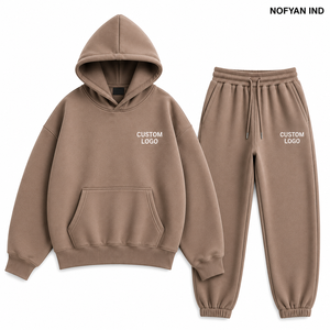 Conjunto Deportivo NOFYAN IND Unisex con Capucha, Estilo Hip Hop, Color Sólido, Sudadera y Pantalones de Algodón, Corte Holgado, Largo Completo, Casual - Product Image 6