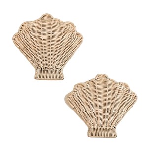 Décoration murale en coquillages de rotin, inspiration côtière, prix bas, arts muraux en coquillages. - Product Image 1