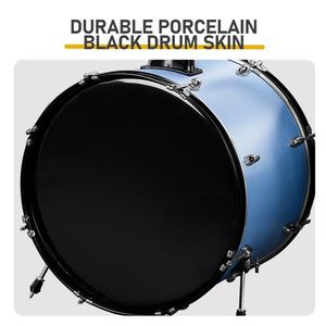 Set Batteria Completo Blu da 5 Pezzi per Adulti con Grancassa, Rullante, Timpano da Terra, Piatto Ride da 16 pollici, Piatto Hi-Hat da 14 pollici - Product Image 6