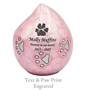 Pink Fish Shape <b>Pet</b> <b>Keepsake</b> Tear Drop Cremation Urn With Customizable Design For <b>Ashes</b> Storage Container Drop Urn - Product Image 6