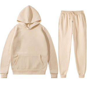 Hot Sale Custom Logo Men's Pullover Hoodie Tracksuit Set <b>Jogging</b> Plain 2 Piece Unisex Tracksuit Sets - Product Image 3