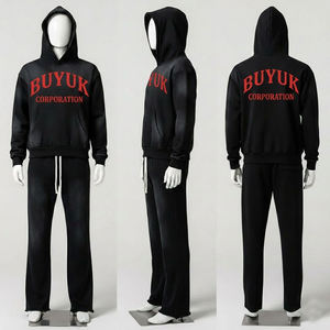 Survêtements à capuche personnalisés avec impression en relief et broderie vieillie, vente en gros, nouveau design, style streetwear d'hiver, coupe évasée, très demandés - Product Image 1