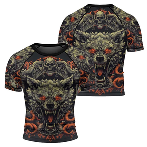 Ensemble de t-shirts personnalisés pour le jiu-jitsu, rashguard personnalisé pour hommes, rashguard MMA, boxe, BJJ, vêtements de sport - Product Image 1