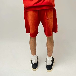 Pantalones Cortos Deportivos de Algodón Rojo para Hombre, Cintura Media, Color Sólido, Transpirables, de Punto - Product Image 4