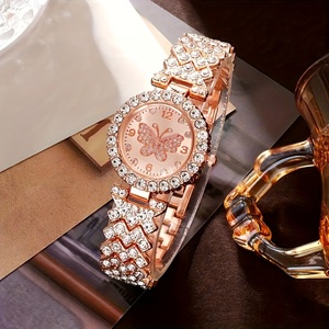 192056 Zinc Alloy Dial and Rhinestone Bracelet <b>Necklace</b> Earrings Jewelry for Women - Product Image 4