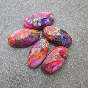 Turquesa Rosa Espinosa, Cabujón Ovalado Grande, Piedra Preciosa Natural Calibrada |   Disponible en Todos los Tamaños - Product Image 4