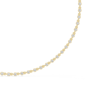 Collier classique en or jaune avec diamants ronds cultivés en laboratoire |   Collier élégant en bijoux fins pour femme, cadeau - Product Image 2