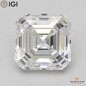 เพชร CVD ผลิตในห้องปฏิบัติการ พร้อมใบรับรอง IGI สี E ความสะอาด VS2 รูปทรง ASSCHER น้ำหนัก 1.50 กะรัต ดีไซน์แหวนล่าสุดสำหรับผู้หญิง - Product Image 1