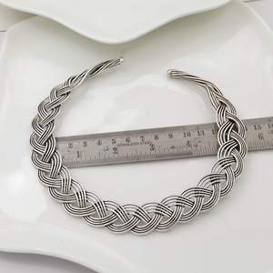 925 Silver Braided Choker Necklace Classic Unisex <b>Rope</b> <b>Chain</b> Design Everyday Wear Jewelry - Product Image 5