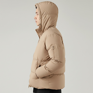 New Arrived 2026 Plus Size Custom Waterproof <b>Canvas</b> Puffer <b>Jacket</b> Front Hood Color Block Breathable Outdoor Anti-Bacterial - Product Image 2