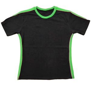 Camiseta de Manga Raglán Rosa y Verde de Alta Calidad para Mujer, Cuello Redondo, Corte Regular, Informal, de Jersey, Spandex, Ecológica - Product Image 1