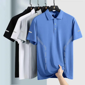 Polo à manches courtes pour homme, couleur unie, séchage rapide, tricoté, décontracté, blanc, noir, gris, vert - Product Image 4