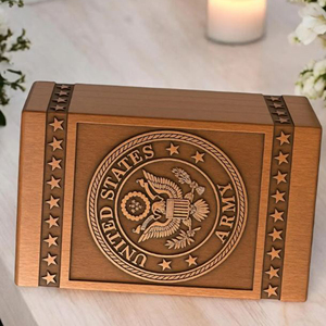 Handcrafted Rosewood US Army Urn Box: Veteran Memorial Keepsake Memorial Keepsake by AYAANS - Product Image 4