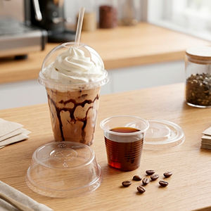 Vasos desechables de plástico PP de Vietnam, 95 mm de diámetro, tapas transparentes, vasos de 16 oz y 24 oz para café helado, bebidas frías, té y jugo. - Product Image 1