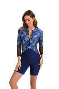 Traje de Buceo Ecológico para Mujer, Antideslizante, Transpirable, de Secado Rápido, con Estampado Digital, Control de Abdomen, Cierre Frontal y Malla - Product Image 2