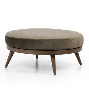 Pouf ottoman en bois pour la décoration intérieure, repose-pieds en velours pour salon, bureau, école, entrée, meubles à prix de gros - Product Image 1