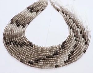 Cuentas de Cuarzo Ahumado Natural Sombreado de 5mm, Facetadas, en Hilo de 16 Pulgadas, Venta al por Mayor de Cuentas a Granel para Fabricación de Joyas y Manualidades DIY - Product Image 1