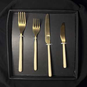 Stainless Steel Luxury Cutlery Custom <b>Flatware</b> Wedding Decor for Gold Color Dishwasher Safe Sustainable Restaurant Hotel Wedding - Product Image 4