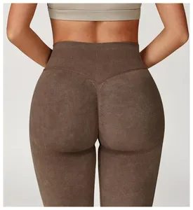 Leggings Deportivos de Cintura Alta, Tejido Sin Costuras, Ecológicos, 220g, Largos, Color Sólido, Elásticos, Compresivos para Mujer - Product Image 4