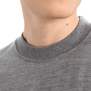 Sweat-shirt à col rond pour homme, manches longues, gris uni, 100% coton non tissé, toutes saisons, lavage à la main uniquement, séchage rapide, respirant - Product Image 3