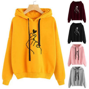 Sudadera con Capucha Extra Grande, Estampado de Mano con Corazón, Patrón 3D, Ecológica, Transpirable, Unisex, Informal, Forrada con Felpa de Poliéster/Algodón - Product Image 1