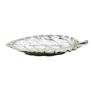 Shiny Silver Aluminum Cast Leaf-Shaped Serving Bowl Kitchen Accessories <b>Table</b> Top Decorative Bowl For Weddings And <b>Parties</b> - Product Image 5