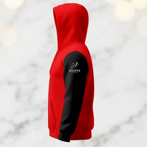 Sudaderas de Moda Sostenible, Tejido Sólido Negro-Rojo, Diseño Personalizado, Tejido Transpirable de Secado Rápido, Oferta de Invierno - Product Image 4