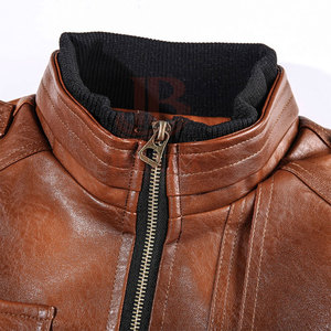 Latest Style Wholesale Windproof <b>Men</b> <b>Leather</b> <b>Jacket</b> Best Selling Stand Collar <b>Men</b> Winter <b>Jacket</b> For Online Sale - Product Image 2