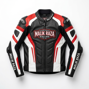 Chaqueta de Motociclista de Cuero Cosida a Mano de Primera Calidad |   Confeccionado a Medida |   Materiales de Primera Calidad |   Construcción Duradera para Ciclistas - Product Image 4