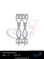 Rampe d'escalier de balcon moderne en fonte robuste et durable, finition sablée, personnalisée, ornée, sans cadre, pour extérieur