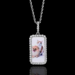 Colgante Personalizado con Foto, Plata, Moissanita, Diamante, Colgante con Imagen Personalizada, Collar Hip Hop, Regalo - Product Image 1
