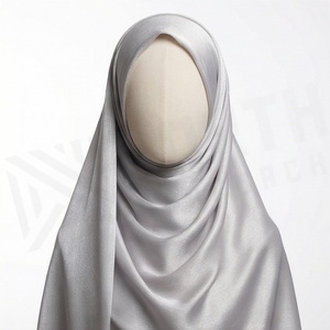 Hiyab de Satén de Poliéster de Color Sólido para Mujer, Suave al Tacto, para Uso Diario, Pañuelo Étnico - Product Image 4