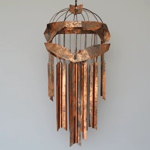 Mid Century 1890s Copper <b>Wind</b> <b>Chime</b> Round Outdoor Halloween Decoration Metal Craft Art Sculpture - Product Image 1