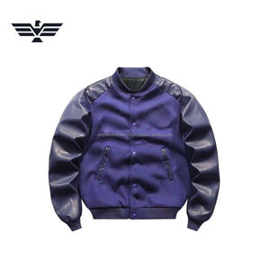 Chaqueta Universitaria Personalizada para Hombre, de Alta Calidad, con Mangas de Cuero PU y Lana, Estilo Clásico de Béisbol, Bordada, Recubierta y Térmica - Product Image 1