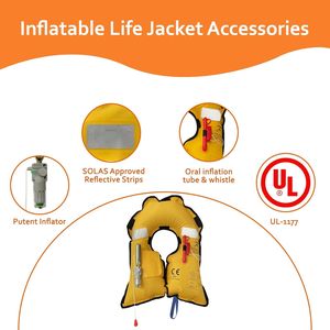 Gilet de sauvetage gonflable automatique/manuel pour adultes – Idéal pour le kayak, le canoë et autres sports nautiques en extérieur - Product Image 3