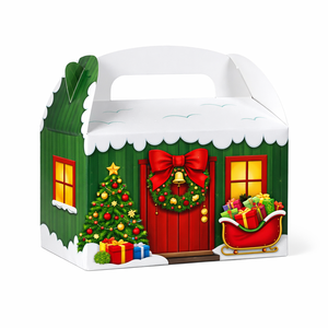 Custom Logo Printed Christmas Gift Wrapping <b>Presents</b> Paper <b>Box</b> with Handle - Product Image 1