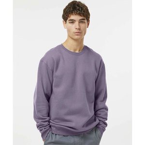 Sweat-shirt à col rond surdimensionné pour homme, en coton tricoté uni violet, décontracté, pour l'automne - Product Image 1