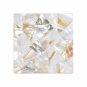 Square Mother of Pearl Coaster Set Handcrafted Shell <b>Mosaic</b> Drink Coasters Eco-Friendly Capiz Shell <b>Table</b> Mats For Coastal Home - Product Image 5